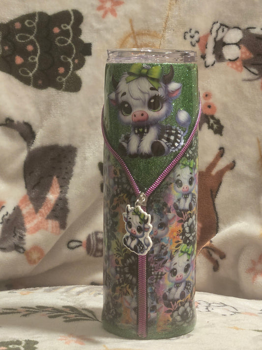 Zipper, fabric glitter